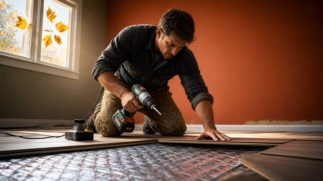 Artisan Vinyl Flooring installation by Burns Carpentry for neighborhood