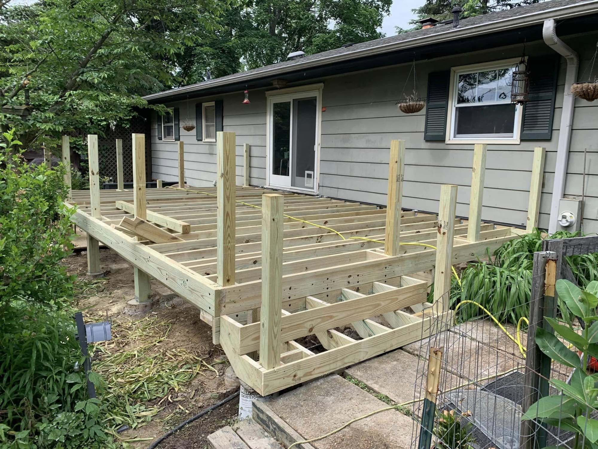 Full Composite Decks woodwork by Burns Carpentry for Arlington Heights community